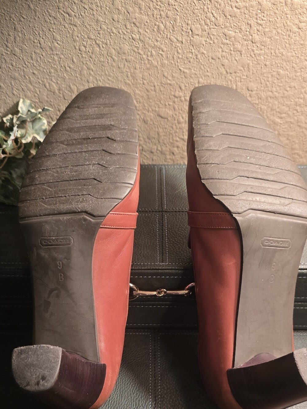 Coach Women's Rust Brown Leather Heels with Silver Hardware - Picture 4 of 5